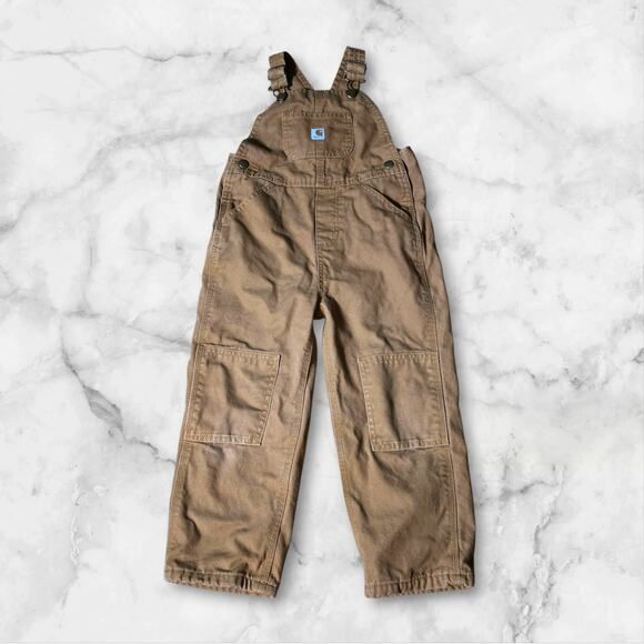 Carhartt Toddle Fleece Lined khaki Overalls, Size 2T - Picture 1 of 8